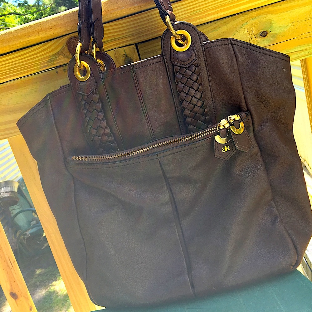 BR (Banana Republic) Brown Leather Shoulder Tote purse/bag
